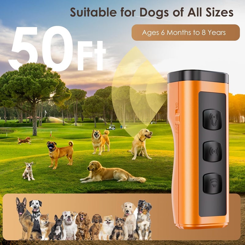 VUL Dog Bark Deterrent Devices 2 Pack,Anti Barking Device for Dogs(Own Or Neighbour'S Dog), Long Range Ultrasonic 50ft, Alternative to Painful Dog Training Collars and Bark Collars,Dogs Training - Image 5